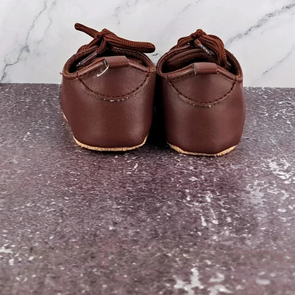 Little Treasure Infant Shoes - Boy's Dress Up Wingtip Brown - Sz 0-6 Months - Picture 4 of 8